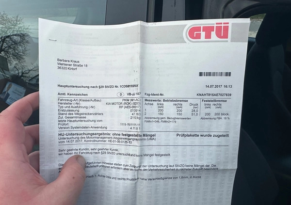 Kia Carens cena 36500 przebieg: 156110, rok produkcji 2014 z Malbork małe 407